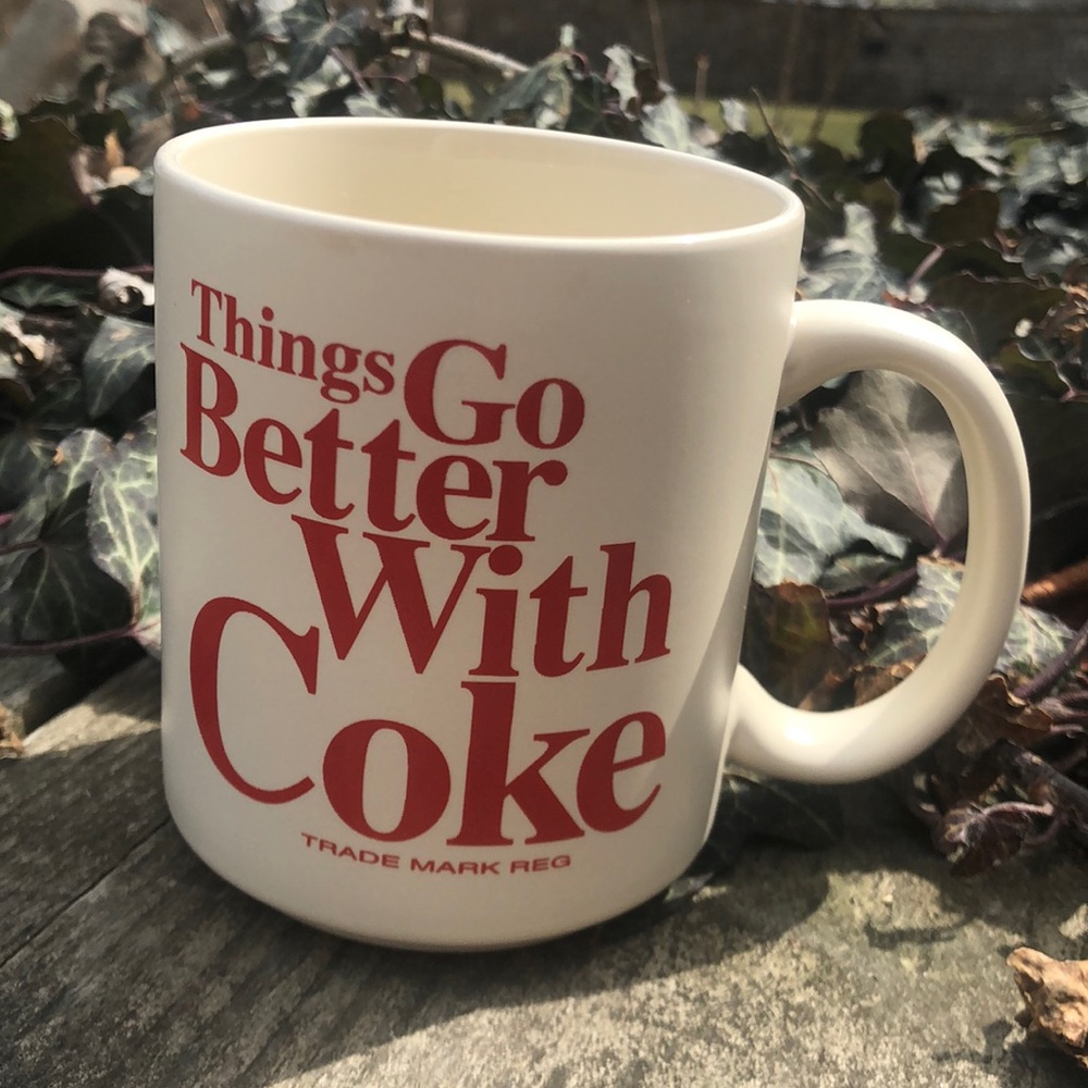 Vintage The Coca-Cola Company Mug THINGS GO BETTER WITH COKE Coffee Cup Ceramic